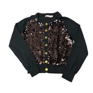 Angel Face Girls Black Sequins Cardigan